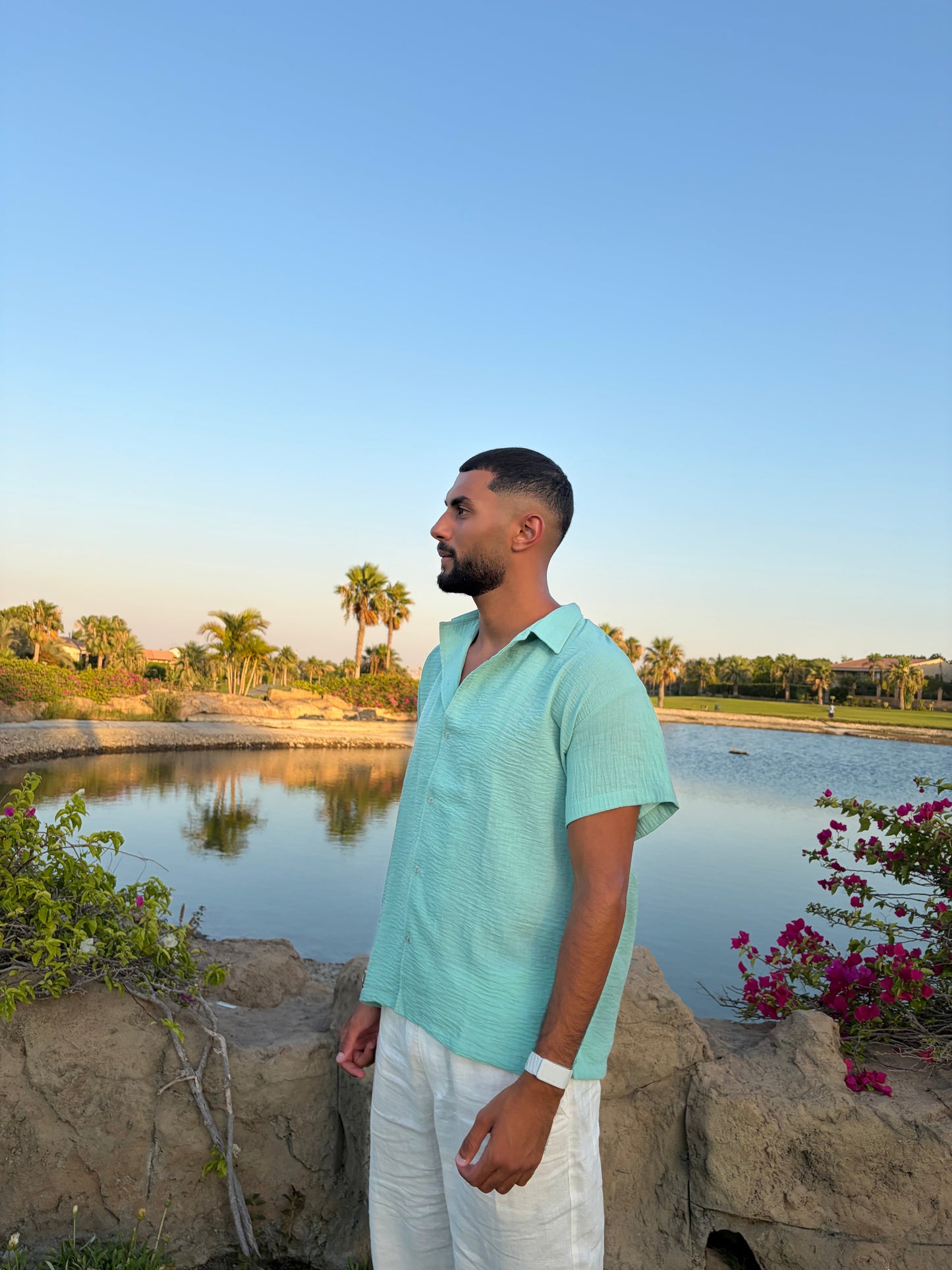 Light Aqua Turquoise Coastline Shirt
