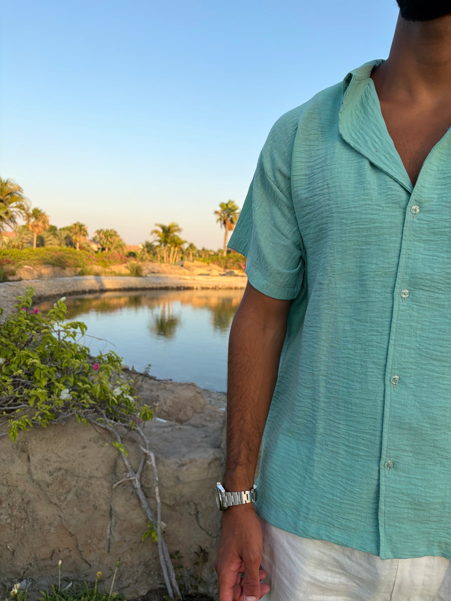 Light Aqua Turquoise Coastline Shirt