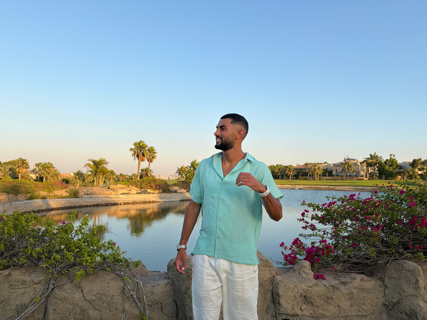 Light Aqua Turquoise Coastline Shirt