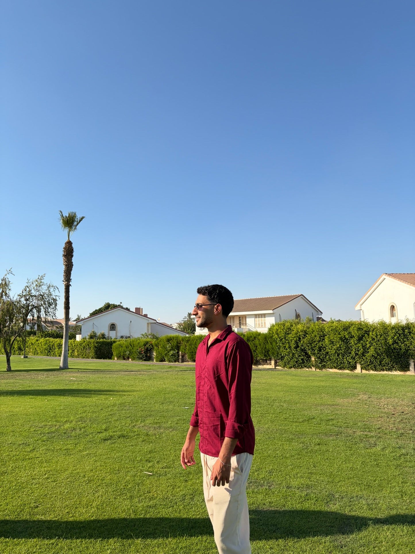 Burgundy Riviera Linen Shirt