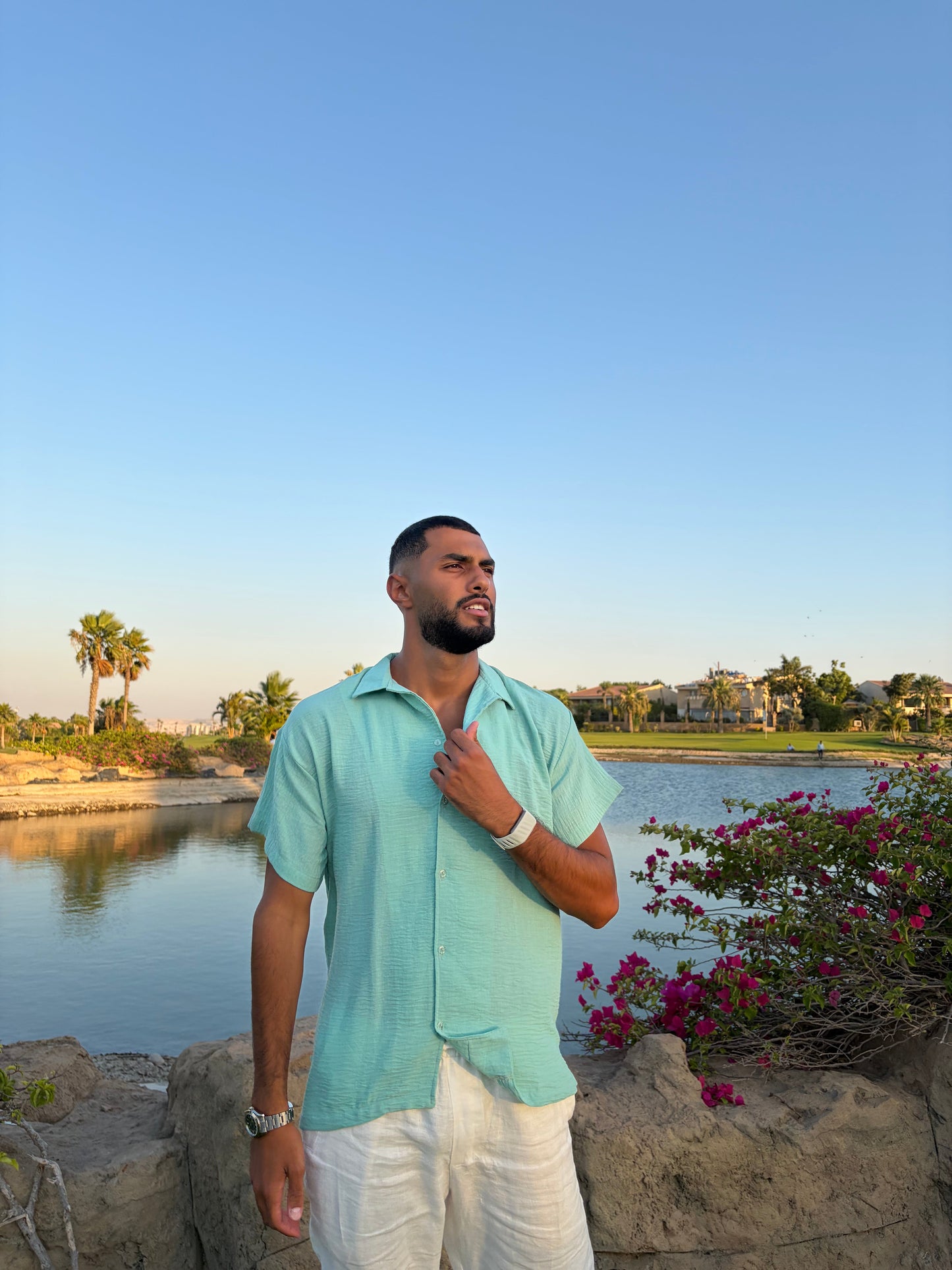 Light Aqua Turquoise Coastline Shirt