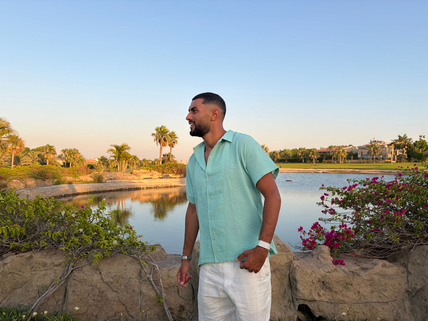 Light Aqua Turquoise Coastline Shirt