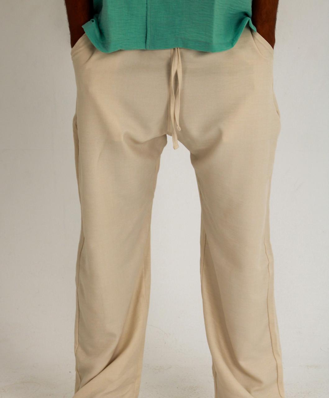 Beige Linen Pants