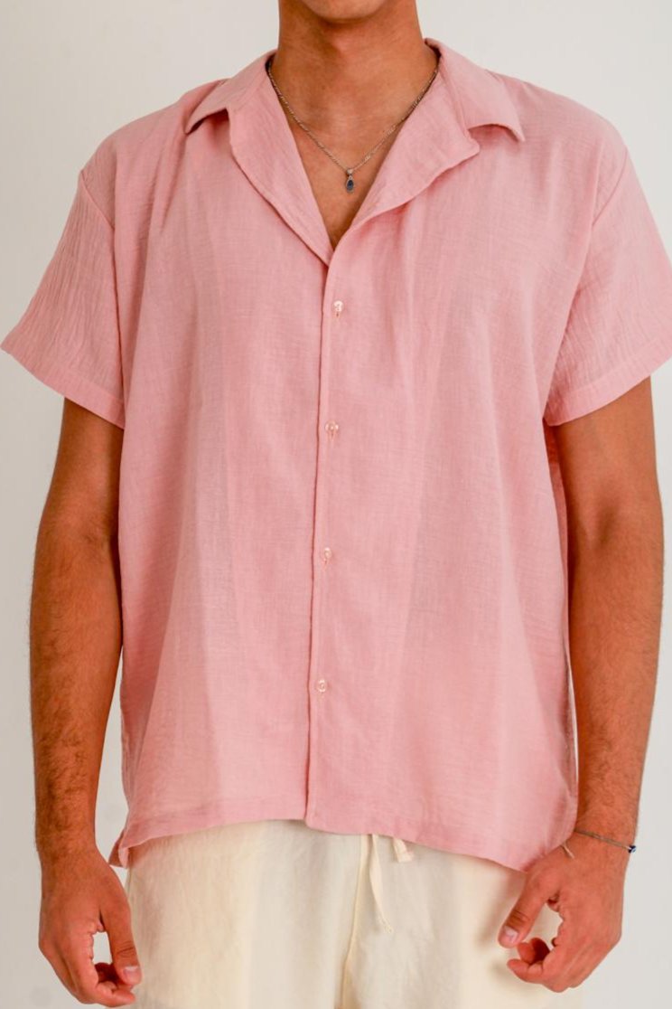 Pastel Pink Linen Shirt