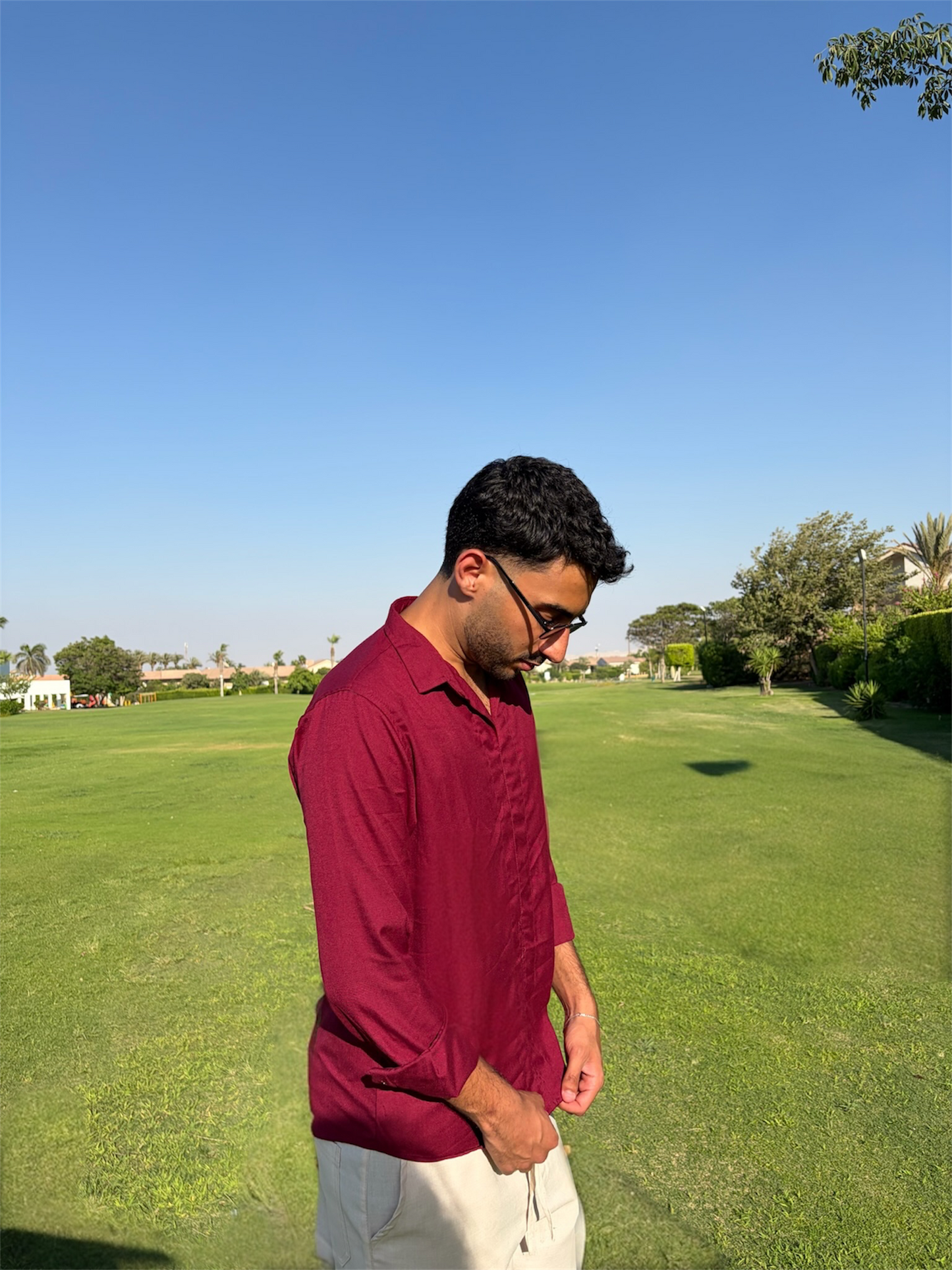 Burgundy Riviera Linen Shirt
