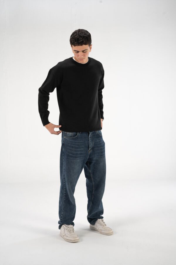Black Knitted Crewneck